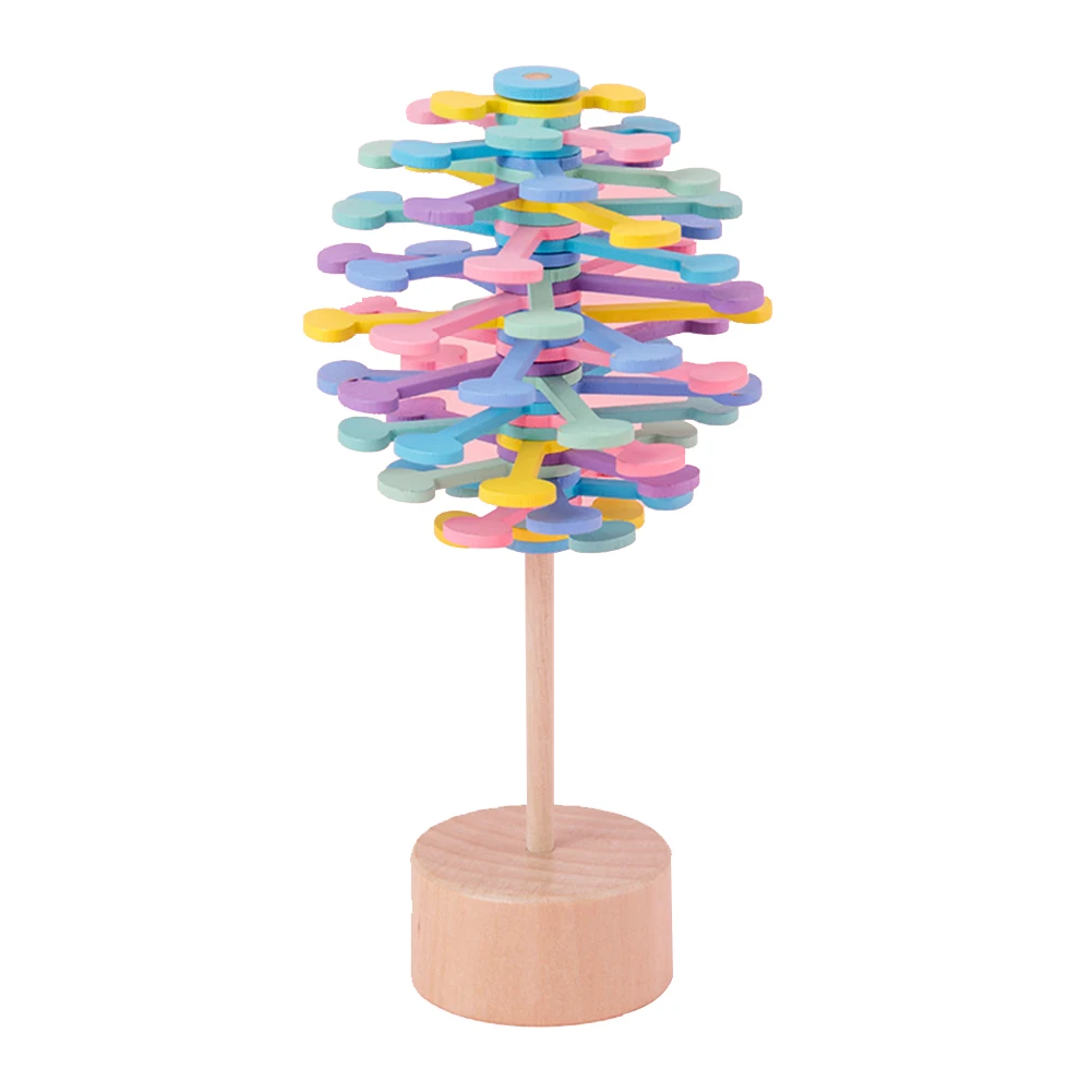 Wooden Helicone Rotating Lolly Toy Kids Inserted Educational Toys