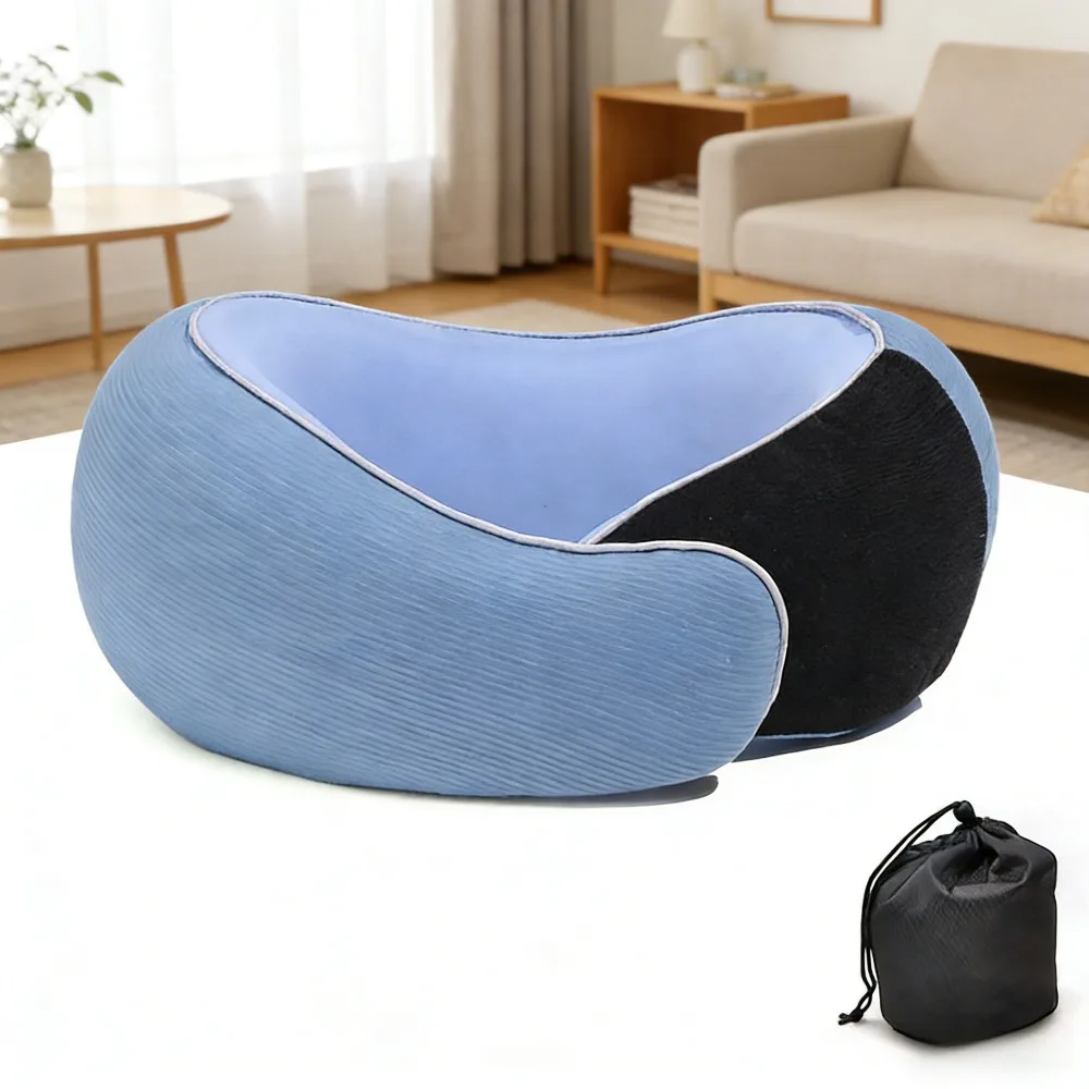 

Memory Foam U-Shaped Pillow Portable Neck Support Pillow Travel Airplane Office Nap Use