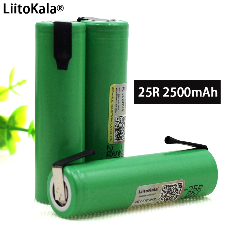 Liitokala nowa oryginalna bateria 18650 2500mAh INR1865025R 3.6V rozładowanie 20A baterie dedykowany zasilacz + arkusz DIY nikiel