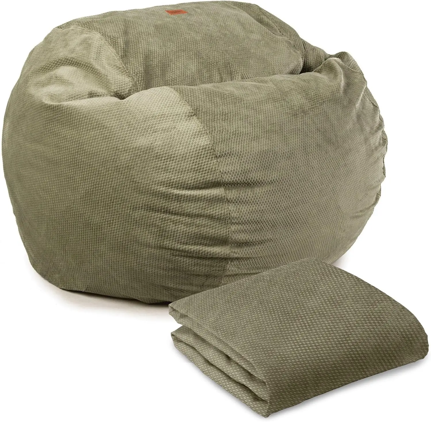 CordaRoy's Queen Size Chenille Bean Bag Chair Cover (Bean Bag Sold Separately), Moss