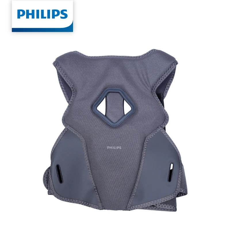Philips Massage Back Belt PPM5601B 3D Posture Support 6-Point Vibration Heat Therapy for Neck Shoulder Back Pain Relief