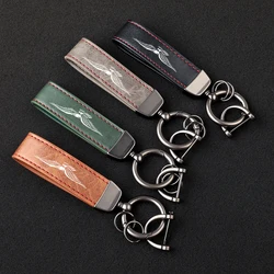 Premium material leather motorcycle key ring chain for Moto Guzzi BREVA 750 V7 Breva 850 1100 1200 Accessories with logo