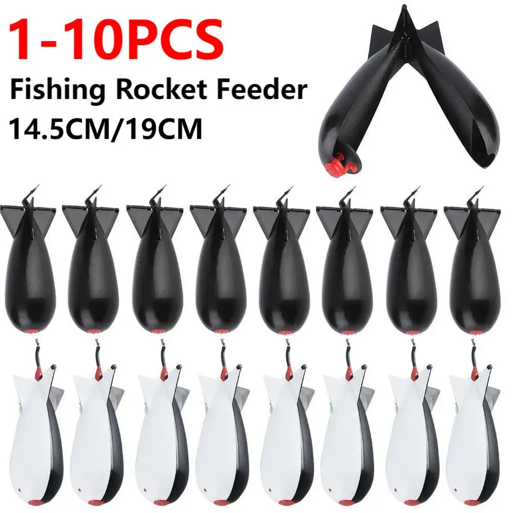 1-10PCS Carp Fishing Rocket Feeder Spod Bomb Float Lure Bait Holder Container Spomb Pellet Feeders Position Fishing Accessories