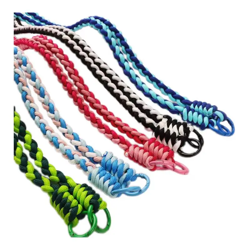 Colorful Mobile Phone Lanyard Backbag Key Rope Pass Backpack Colorful Weaving Rope Hanging Accessories 5pcs New Design