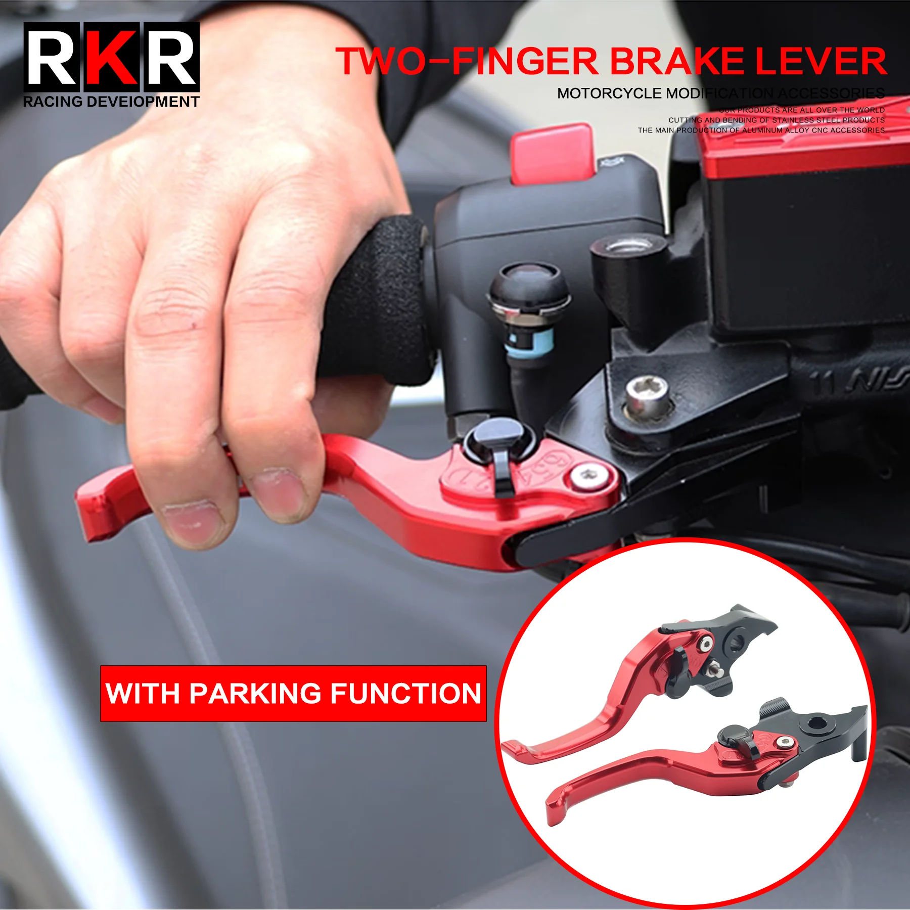 

2 Finger Motorcycle Clutch Brake Lever CNC Clutch Lever Handles Lever With Parking For Zontes 368G 368K 368D 368E 368M 350 E D M