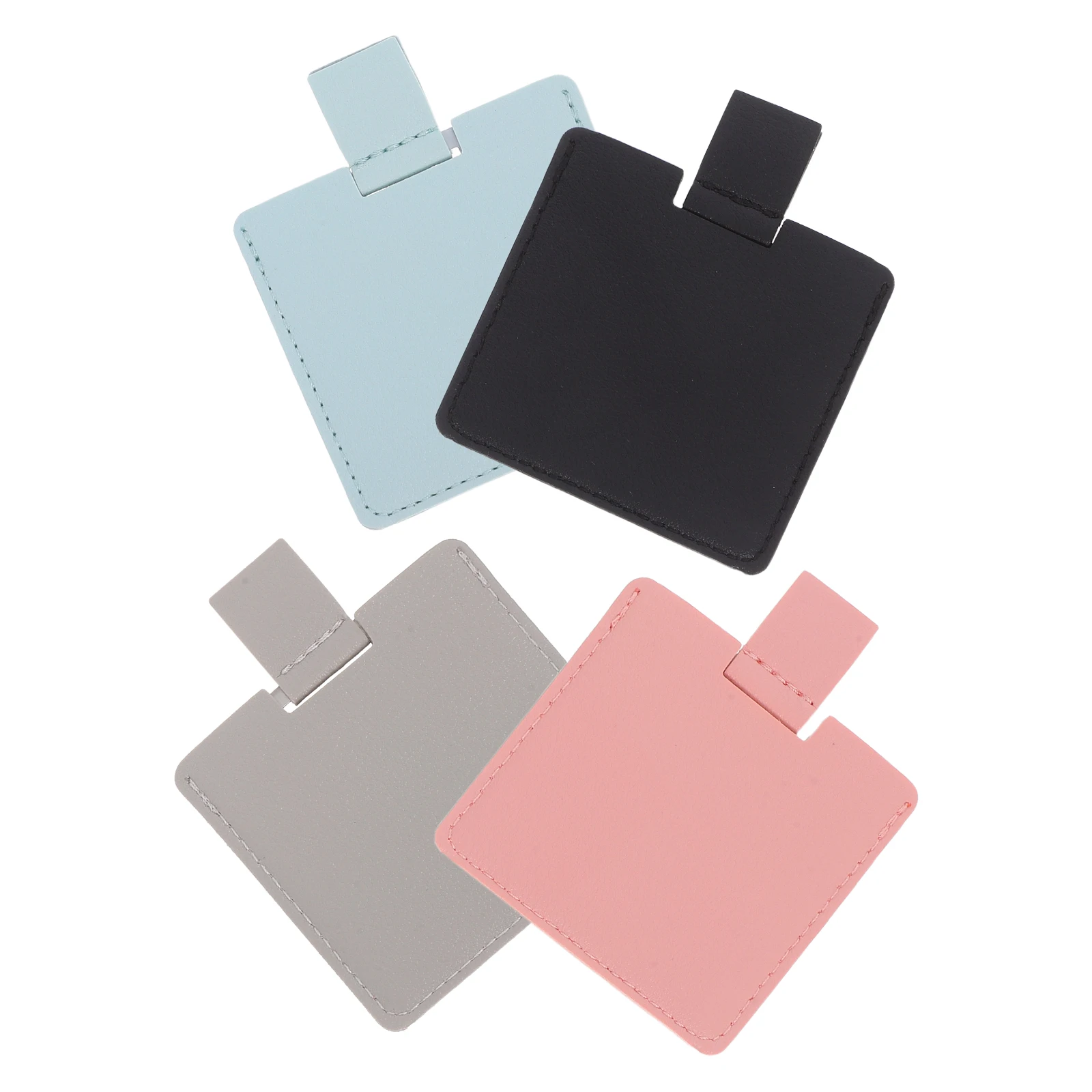 Mini miroir de voyage Compact de maquillage Portable pour femmes, 4 pièces, étui réfléchissant Hd en acier inoxydable Pu, petit miroir de poche