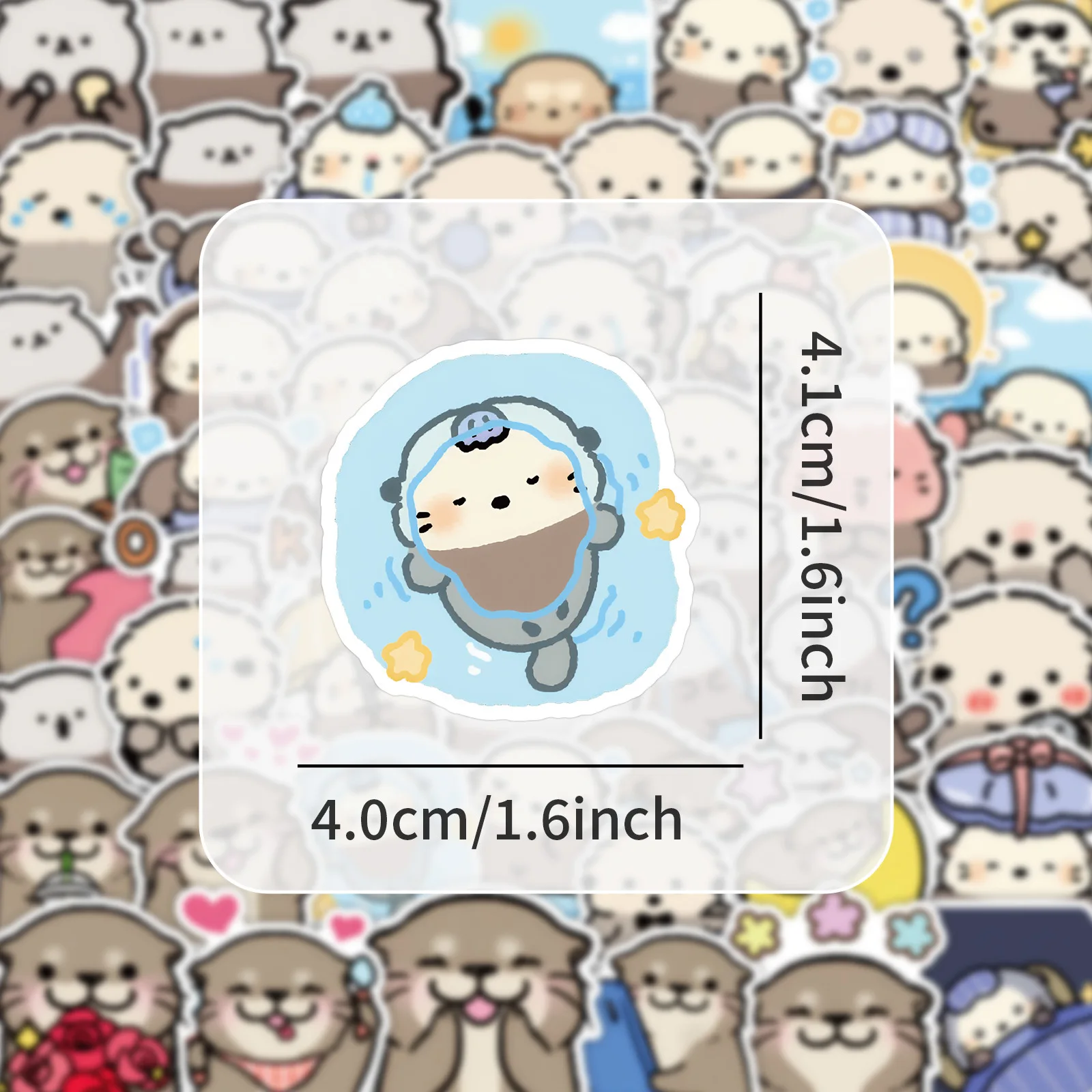 65PCS Kawaii Little Otter Graffiti Stickers Animal Cartoon Decal Notebook Phone Guitar Skateboard Waterproof Sticker Kid Toys