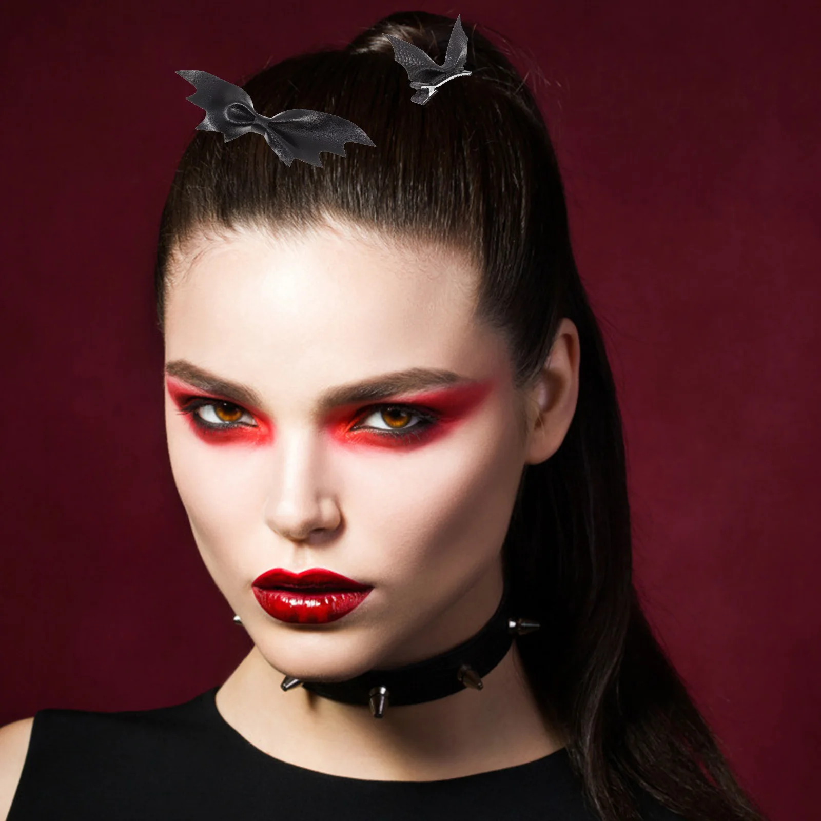 4 قطع من مشابك الشعر على شكل جناح من الحديد القوطي من البولي يوريثان، إكسسوارات لحفلات الهالوين التنكرية للفتيات والنساء والأطفال