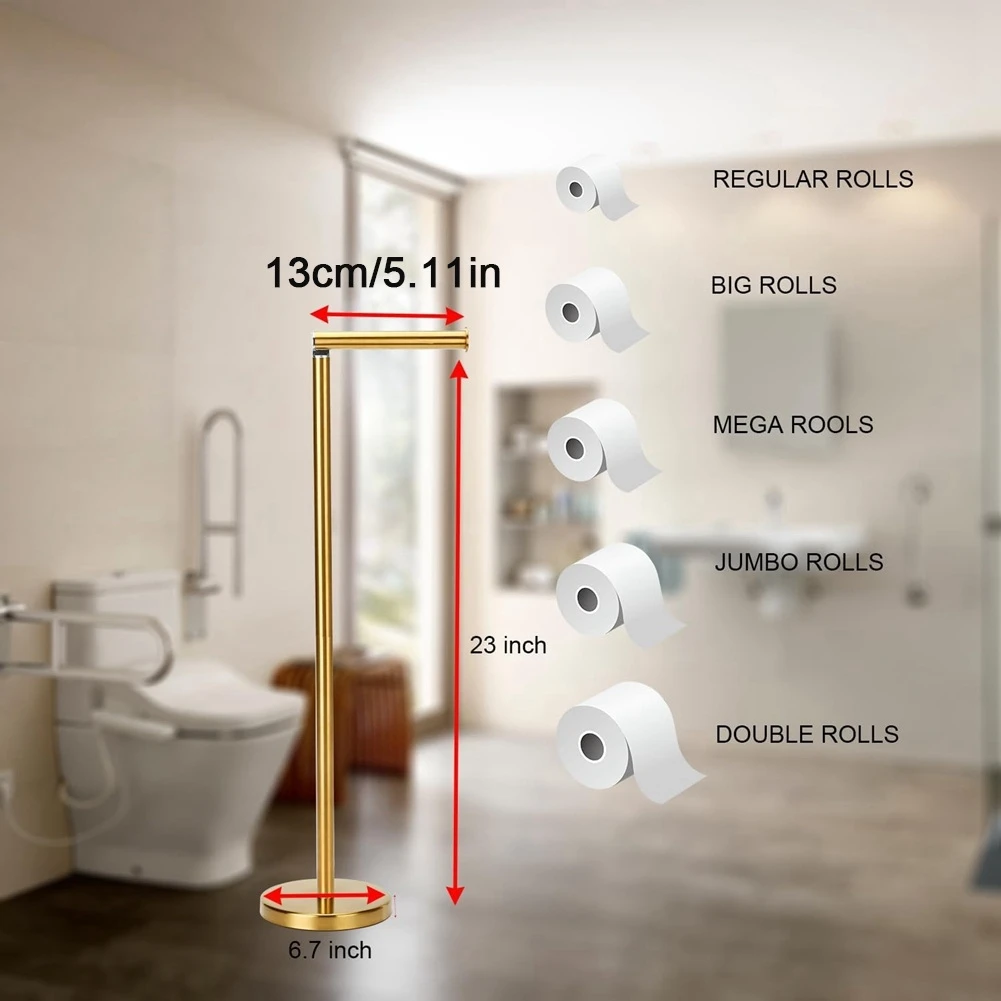 변기 종이 거치대 스탠드, 대형 보관 티슈 롤 거치대, 욕실용 프리 스탠딩, 모던 변기 종이 롤 거치대