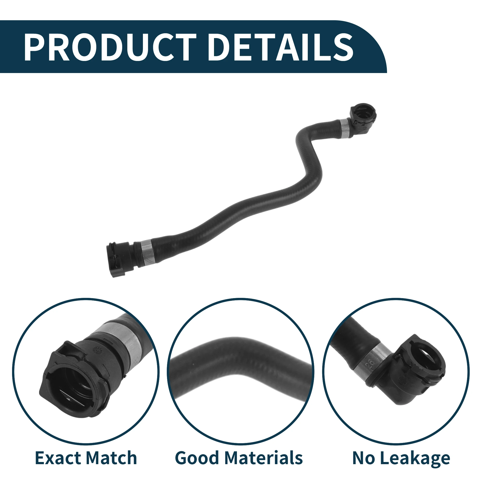 

UXCELL Шланг радиатора Шланг нагревателя No 17127509965 для X5 2004-2006 Резиновая трубка охлаждающей жидкости Черный 1 шт.