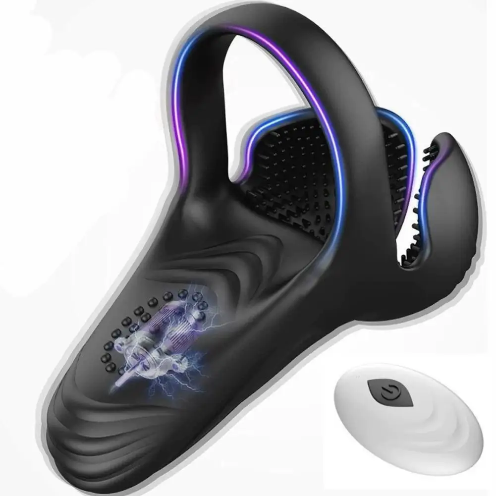  Remote Control Vibrating Ring Penis Ring Men Invisible Outdoor Wear Ejaculation Delay Scrotum Stimulator Testicle Massager Toy