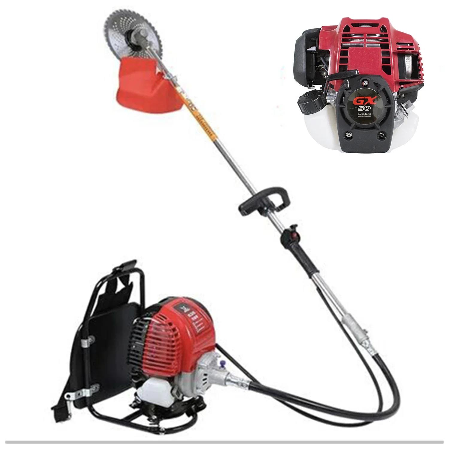 

GX50 Backpack Brush Cutter 4 Stroke Engine Petrol Strimmer Grass Cutter Weed Eater