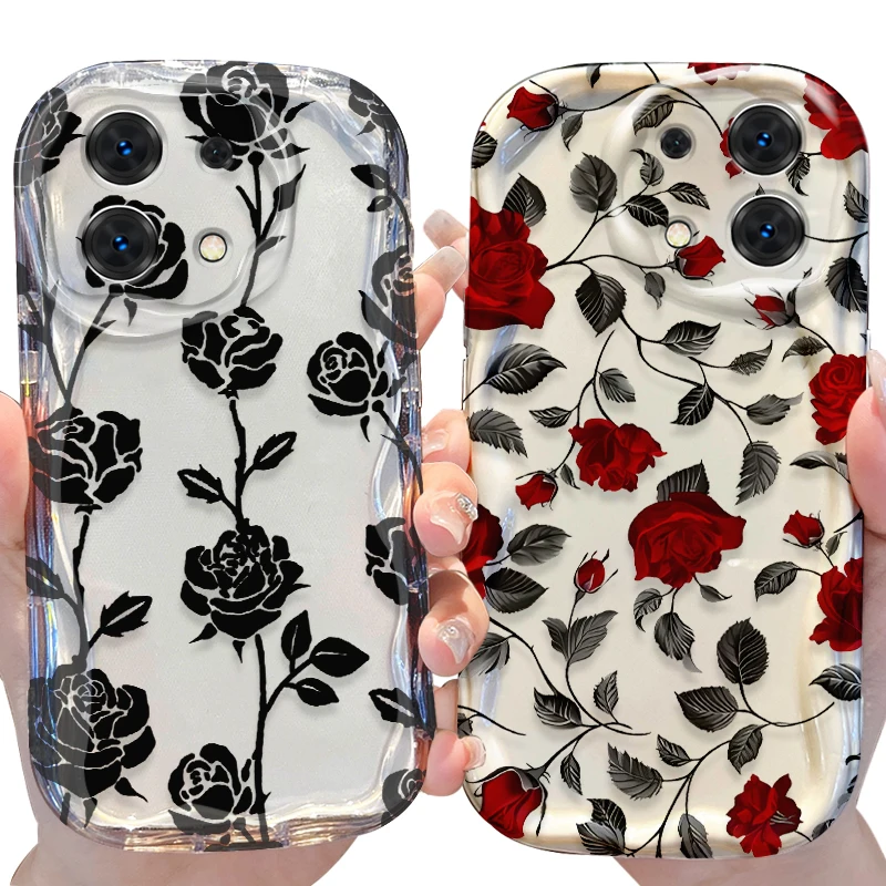 Rose Wave Case for Xiaomi Redmi Note 13 12 11 Pro Plus 4G 5G 13C 12C Turbo 12S 11S 10 9 11A 9C Silicone Shockproof Back Cover