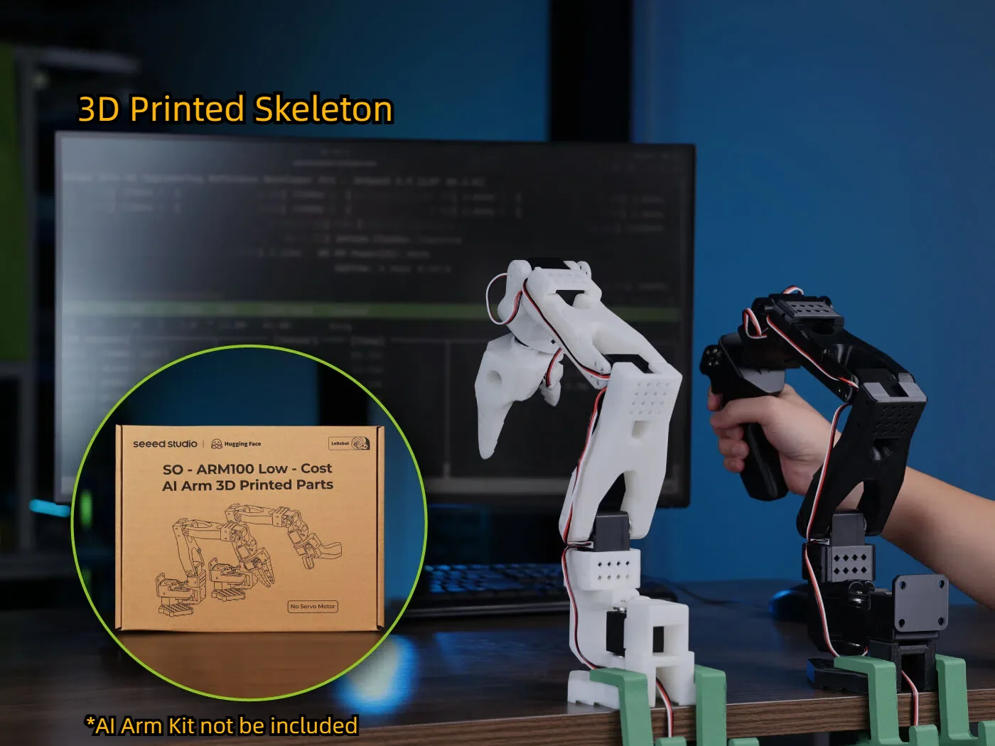 SO-ARM100 Low-Cost AI Arm Kit ( Pro ) Hugging Face LeRobot,compatible with recomputer J4012 Orin NX 16GB,3D Printed Skeleton