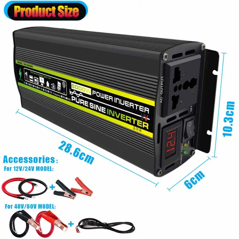 Power Inverter 1 Set Durable USB Port LED Display  12V/24V to AC 220V Car Convert Adapter Auto Accessories