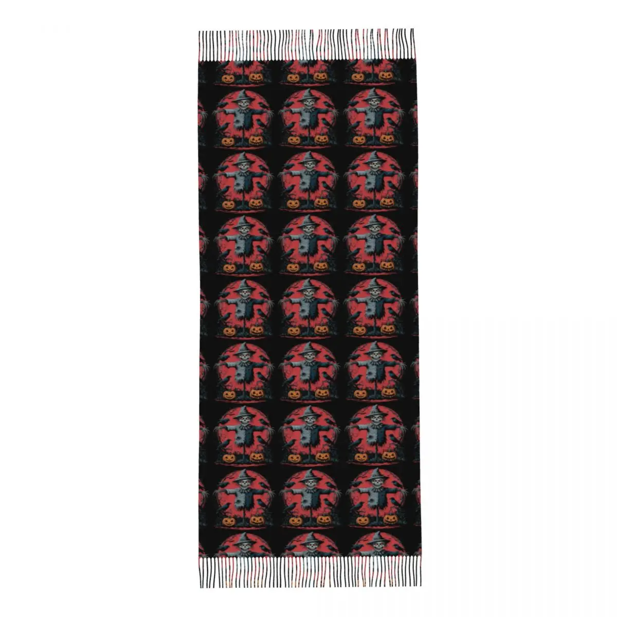 Halloween Pumpkin Scarecrow Scarf Tassel Scarves Women Soft Warm Shawls and Wraps Long Fall Winter Shawl Wrap