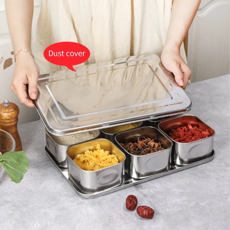 

D8KF Multi Grids Баночки для специй из нержавеющей стали для организации выпечки в домашнем ресторане