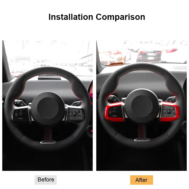 For MINI Cooper E SE J01 EV J05 Aceman U25 Countryman 2024 Car Steering Wheel Button Frame Sticker Interior Trim Accessories