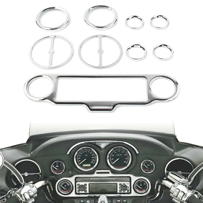 Carenagem interna Stereo Calibre Speaker Covers, Chrome Silver Metal para Touring Electra Rua Glide Trike Modelos 1996-2013