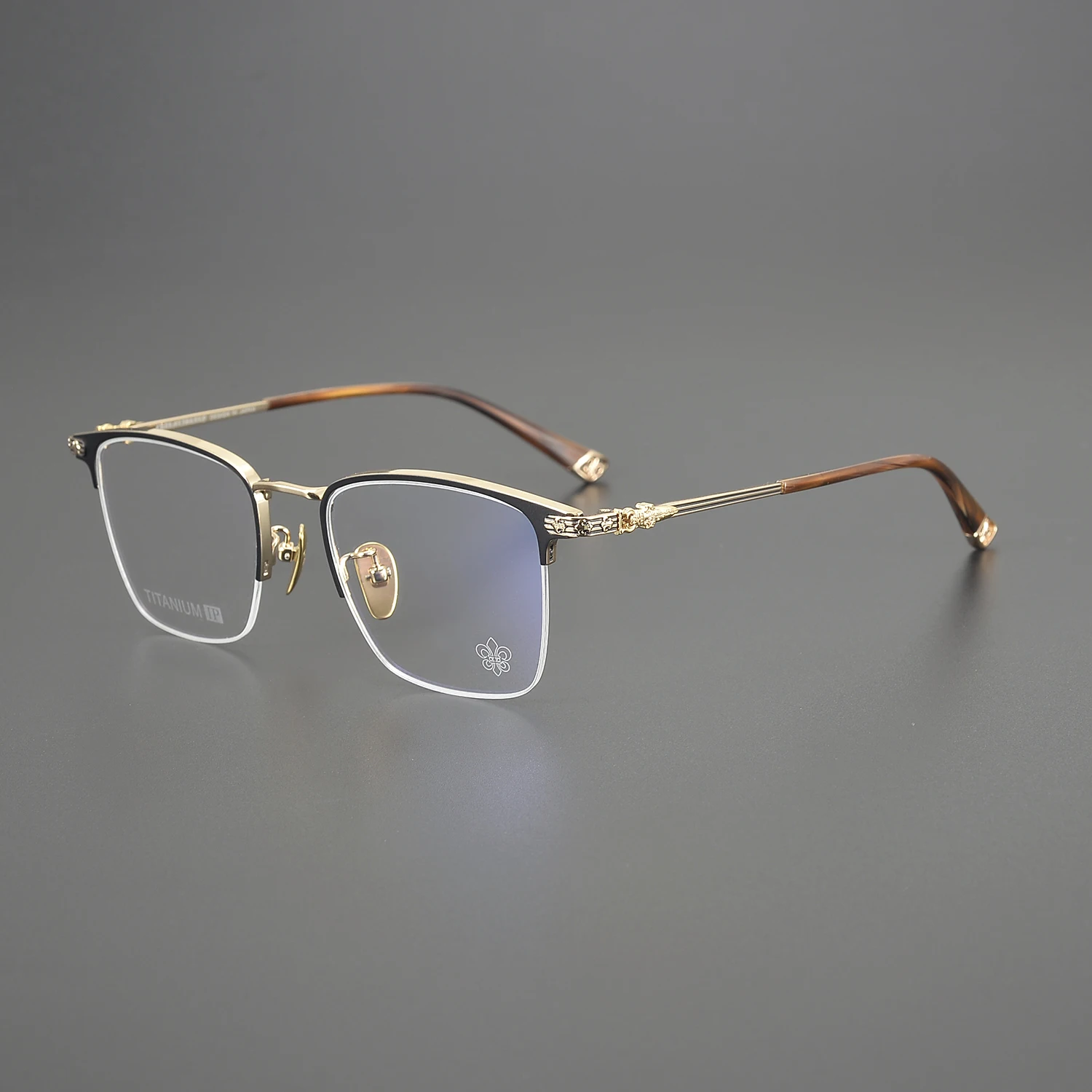 

Reading Glasses Men Titanium Half-Frame Designer Luxury Brand Retro Women Eyeglasses Frame Fashion Prescription Myopia Eyewear