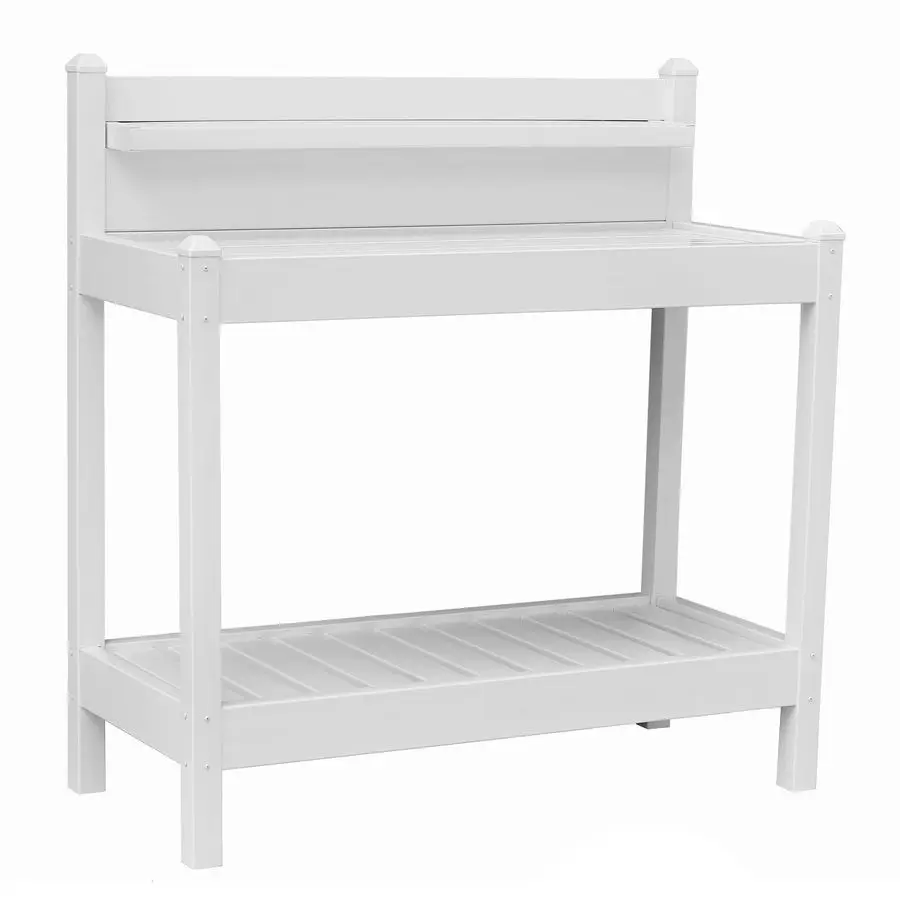 

Greenfield PVC Vinyl Indoor Outdoor Table Potting Bench Station with Shelf for Plant Accessories amp Gardening Supplies Storage,