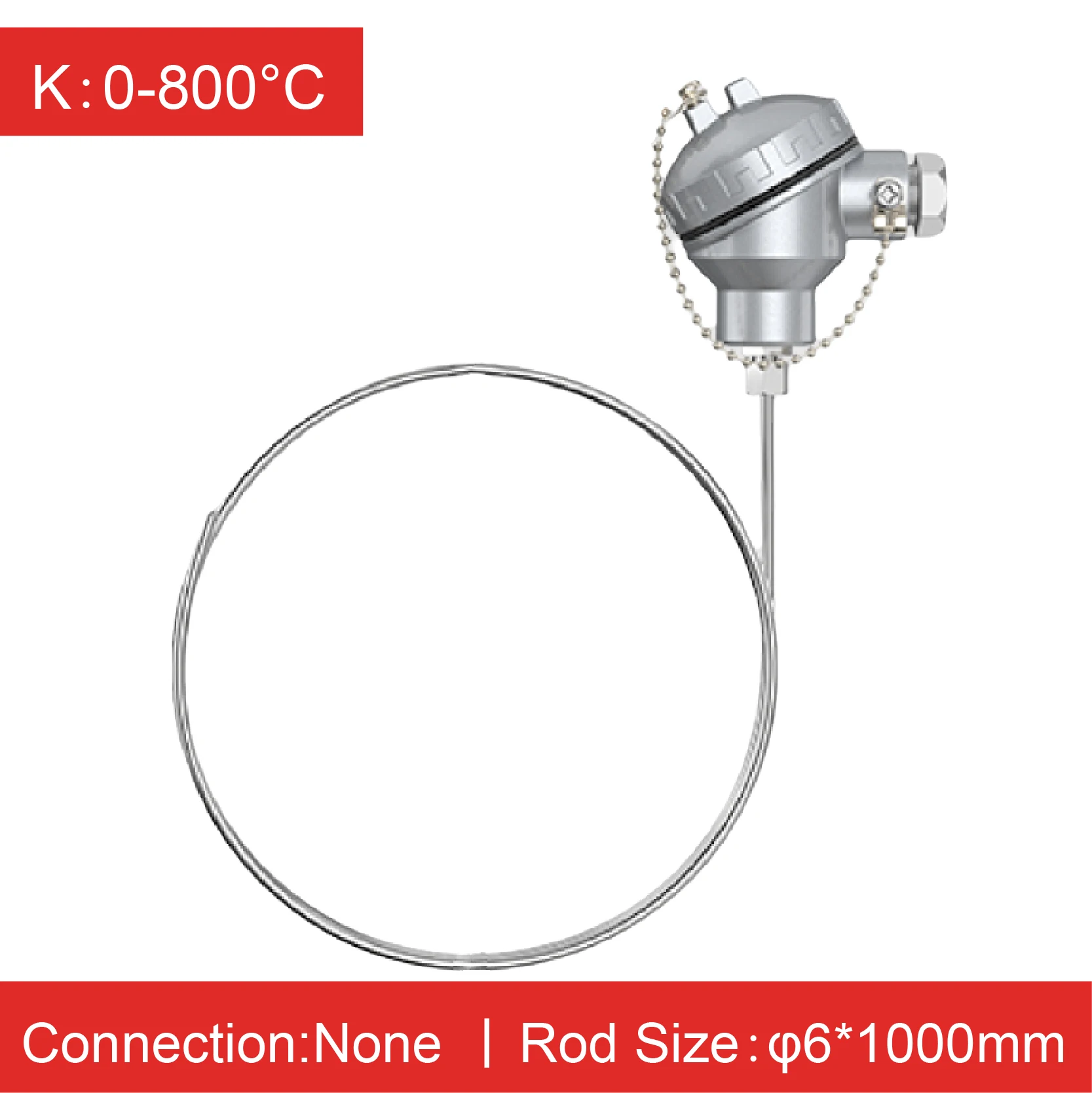 500MM K Type Thermocouple Pt100 Rtd Armored Temperature Sensor Wrnk-131 Wzp-131 Spring Loaded High Temp Probe No Fixed Mount