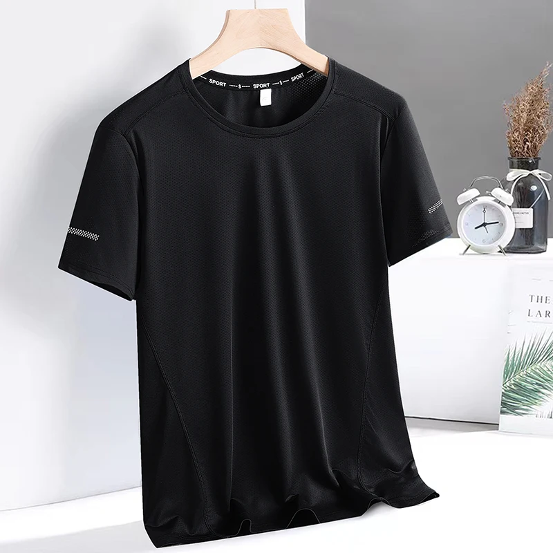 9xl Large Plus Size Quick Dry Short Sleeve T Shirt Gym Jerseys Fitness Trainer Running T-Shirt Teenager Breathable Sportswear