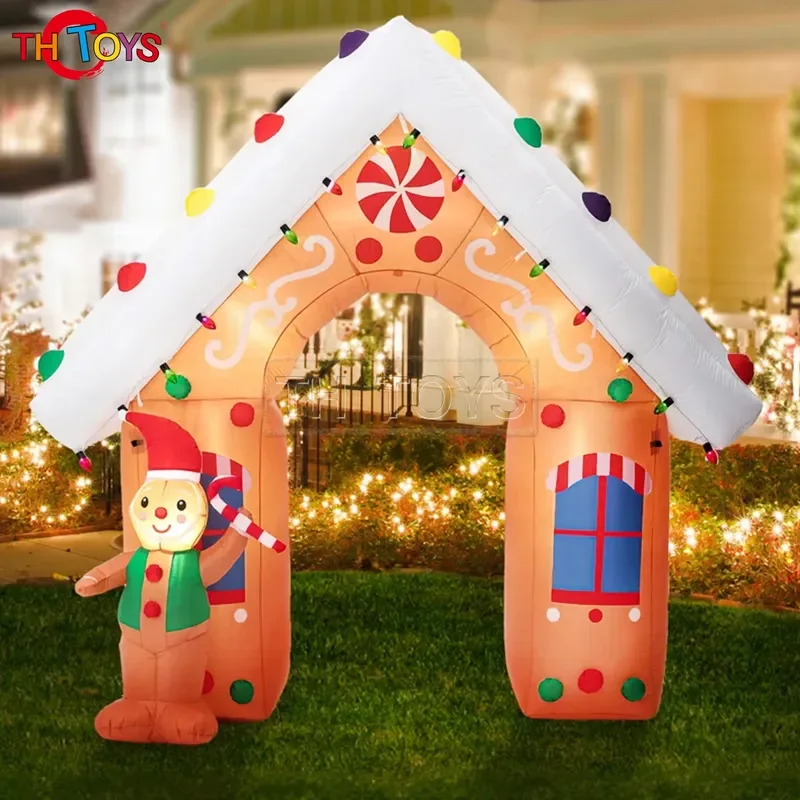 Inflatable Christmas Candy Cane Arch for Advertising and Event Decor Colorful Outdoor Decoration 2