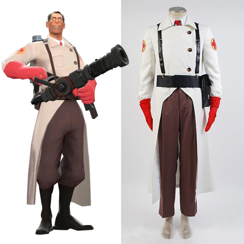 

IN STOCK Team Fortress 2 The Medic Dr. Ludwig Uniform Outfit Cosplay Costume Halloween Theme Party