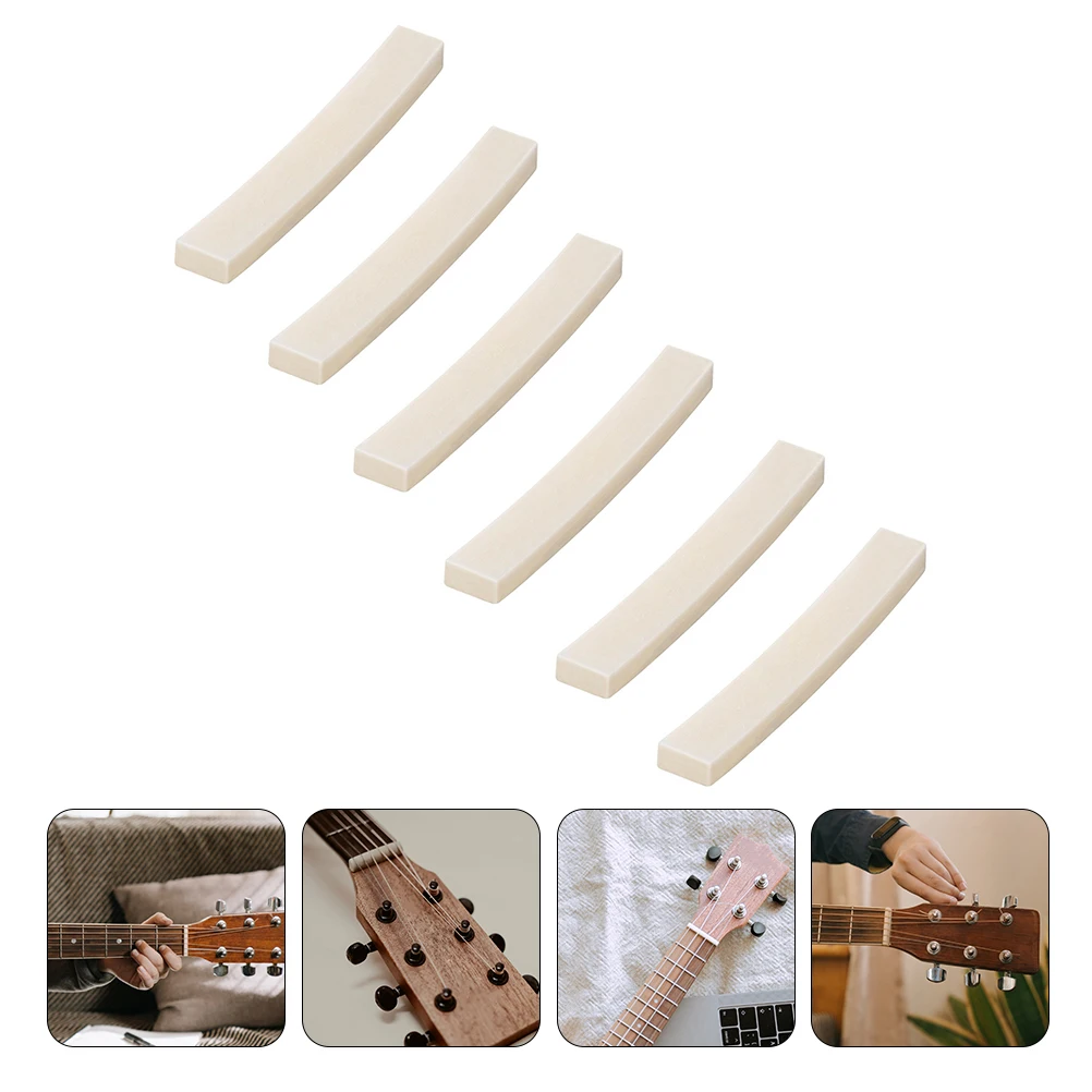

6 Pcs Beef Bone Nut Guitar Modification Electric Natural Uncut Lasting Accessory