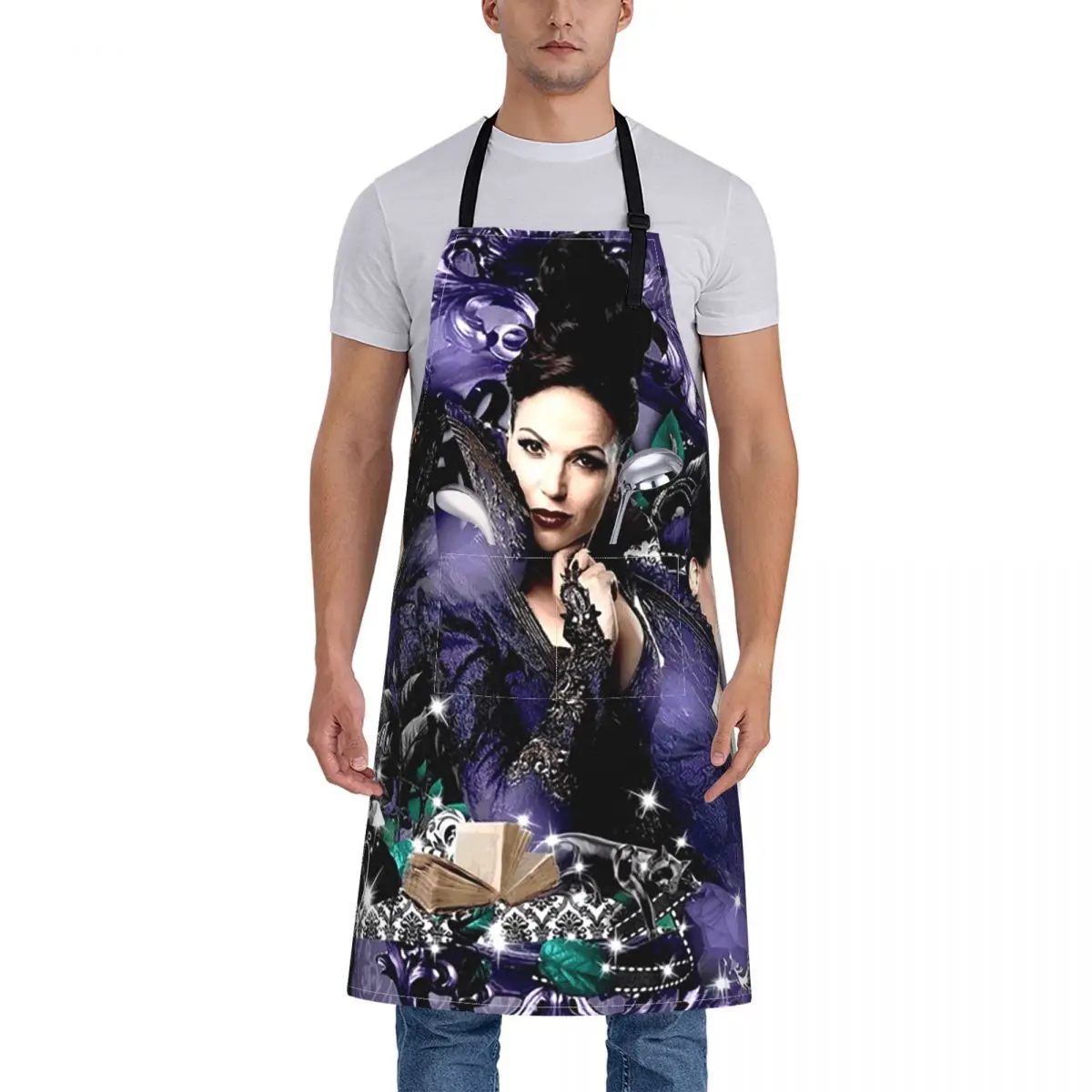 ريجينا ميلز ذات مرة مريلة الشيف الطبخ المطبخ Tablier أكمام مريلة تنظيف المطبخ بينافور النساء الرجال البستنة #2