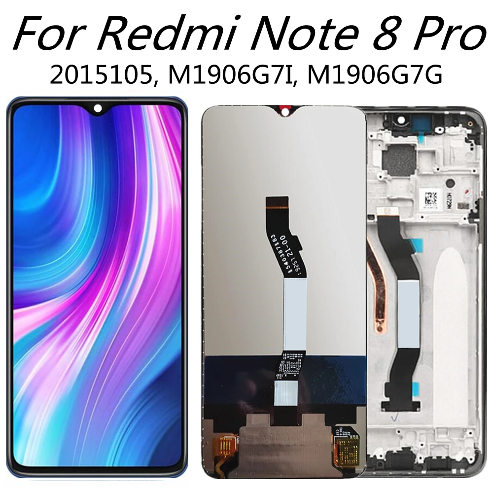 

For Redmi Note 8 Pro LCD Display Touch Screen With frame Digitizer Assembly Replacement For Redmi note8 pro Global M1906G7G