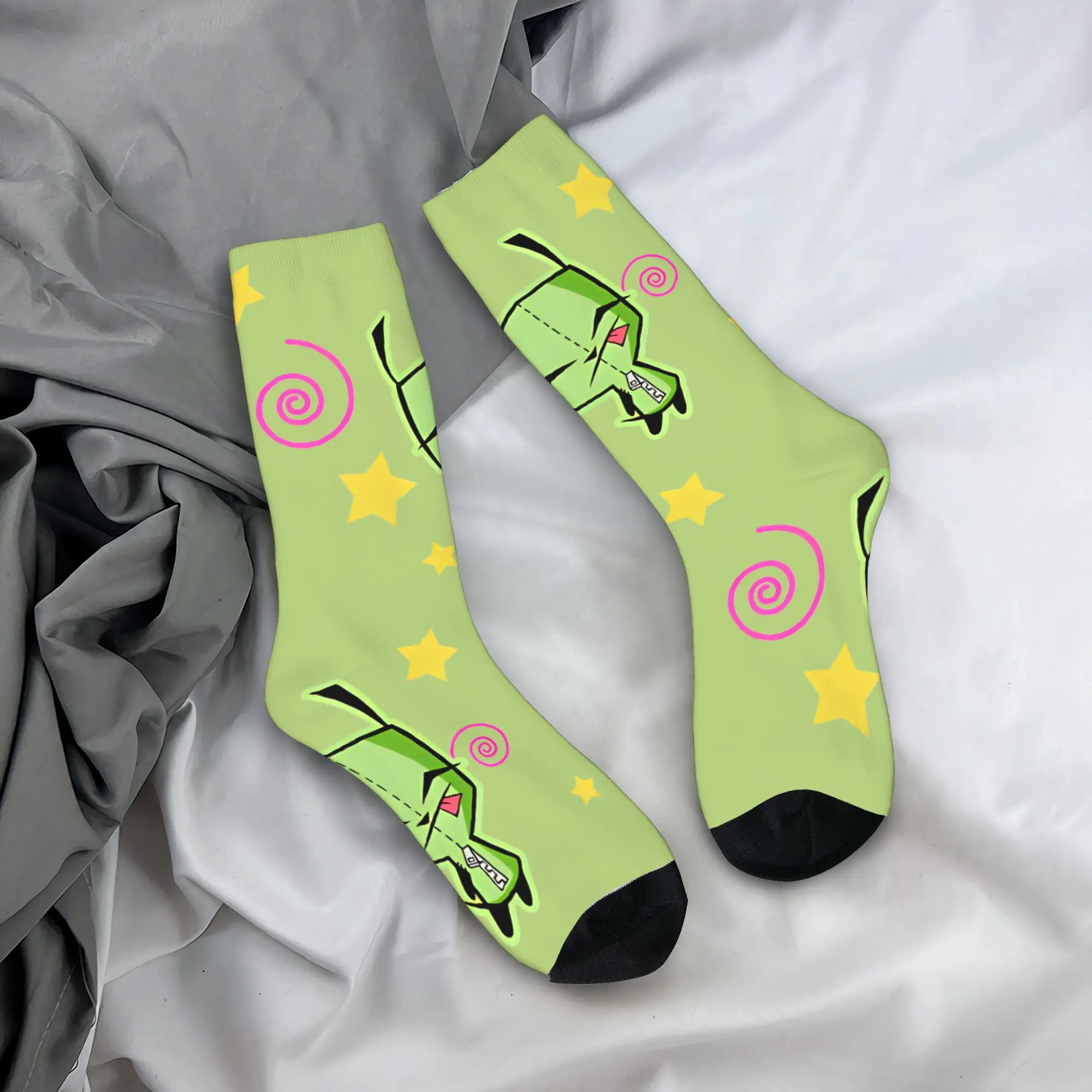 Winter Warm Retro Unisex Gir  Invaders Zims  Cartoon Socks  Sweat Absorbing Football Socks,