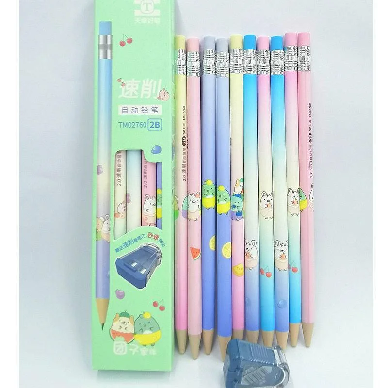 10Pcs/Box San-X SUMIKKO GURASHI Thick-headed Mechanical Pencil 2B Automatic Pen For Students Non-Toxic Pencils stationery gift