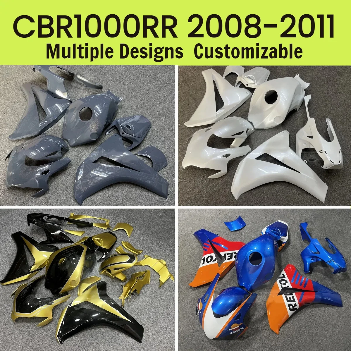 لهوندا CBR 1000RR 2008 2009 2010 2011 الساخن نمط الهدايا المجمعة CBR 1000RR تخصيص انسيابية الدراجات النارية رئيس هيكل السيارة مجموعة #5