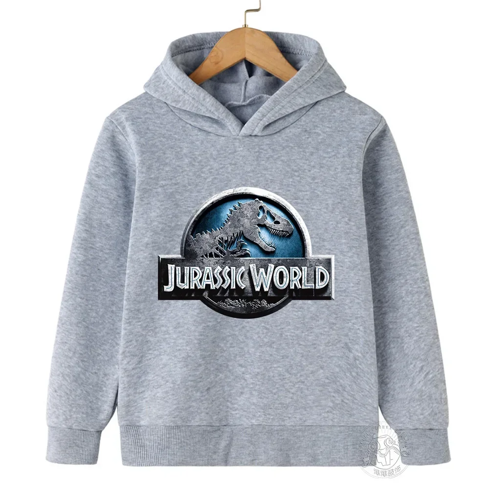 JURASSIC PARK Hoodie Kids Cartoon Dinosaur Sweatshirts Tops Casual Boys Girls Pullovers Long Sleeve Children Autumn Sportwear