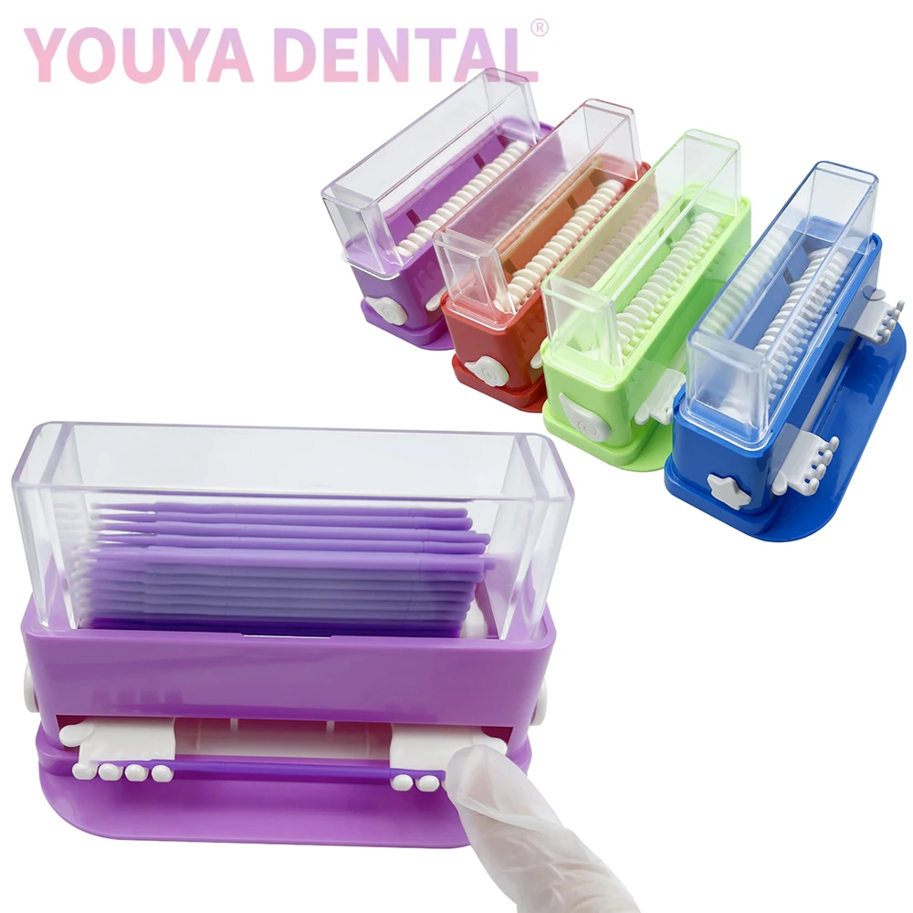 

1Pc Colorful Dental Micro Brush Applicator Cotton Tip Dispenser Dentist Microfiber Brush Dispenser Microfiber Case Dentist Tools