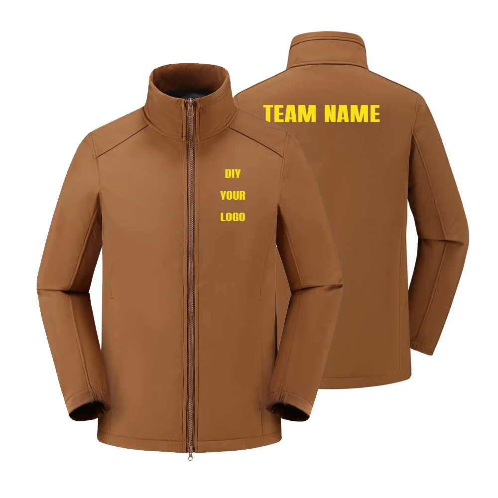 outdoor tactical soft shell jacket men and women plus velvet thickened handsome tough guy waterproof jacket DIY logo LS-C615