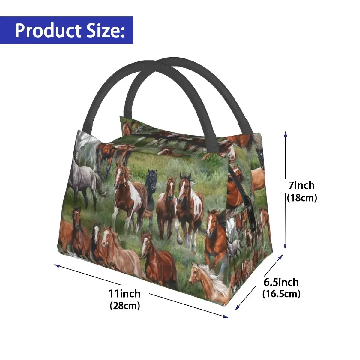 Large Capacity School Fresh Cooler Tote Bag Crazy Horse Pattern Portable Thermal Oxford Lunch Bags Women Lunch Box Food Handbags