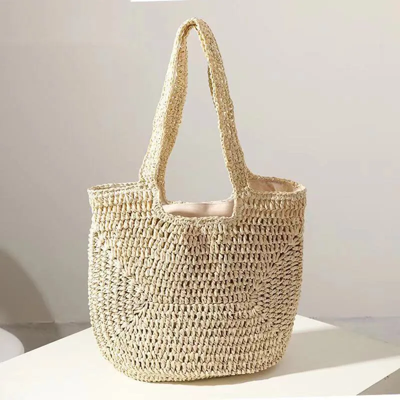 Borse estive borse spalle borsa a tracolla tessuta fatta a mano Vintage borse in Rattan di rafia borse estive Casual per vacanze estive della boemia