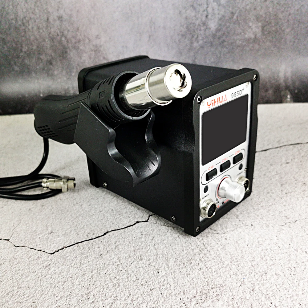 Stacja lutownicza SMD Stacja lutownicza BGA Naprawa telefonu Stacja spawalnicza YIHUA 995D + 650W Pistolet na gorące powietrze Narzędzie do naprawy obwodów Smd