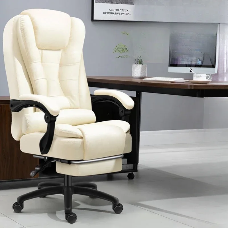 

Durable Rotatable Office Chair Computer Ergonomic Mobile Luxury Office Chair Elastic Solid Floor Metal Silla Gamer Furniture