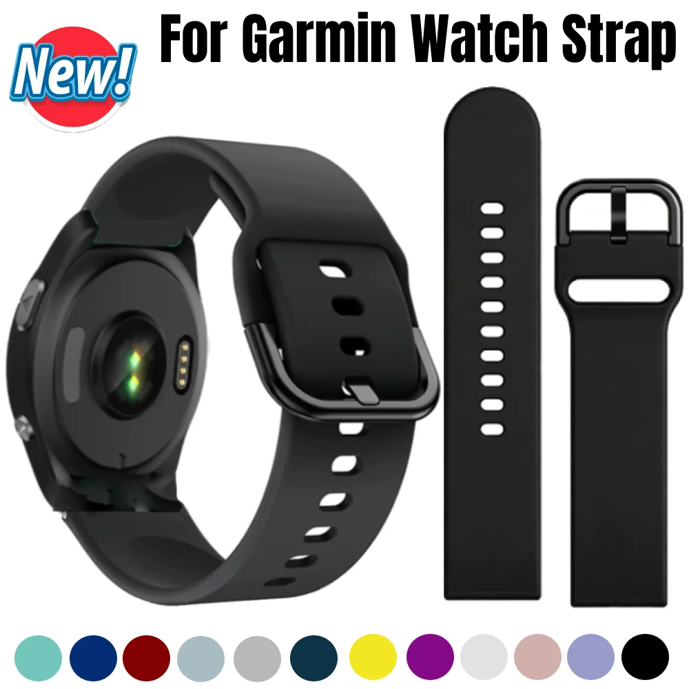 20mm/22mm Silicone Band For Garmin Forerunner 265/255/165/970/55/Active 6-5/Approach S60 S62 Sport Watch Bracelet Garmin Strap