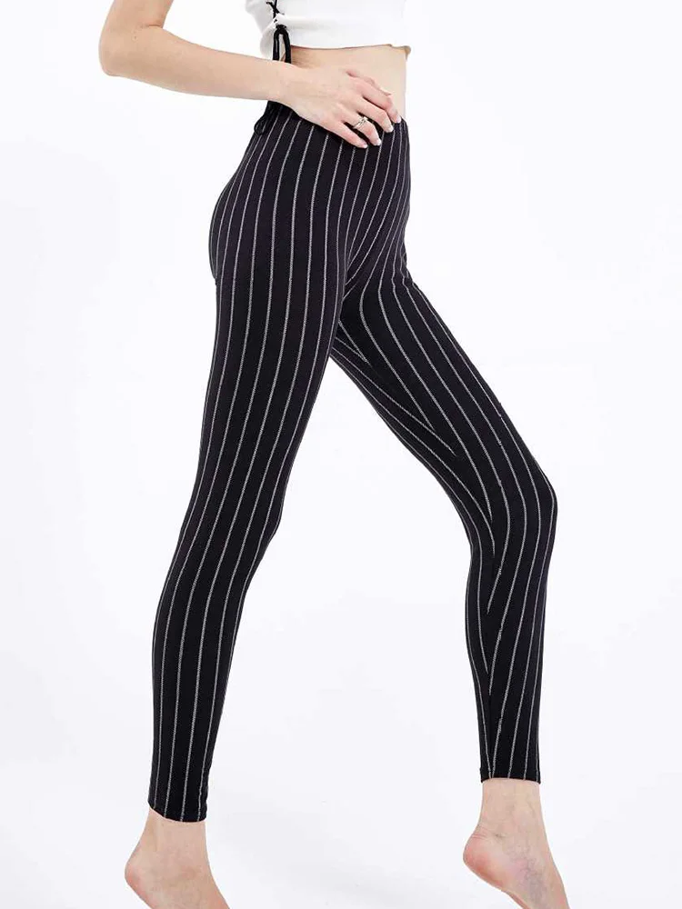 CUHAKCI-Leggings elásticos de poliéster para mujer, ropa de entrenamiento de alta calidad, prendas de vestir estampadas, para correr, hasta el tobillo