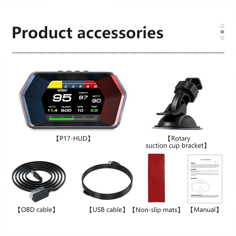 شاشة عرض لرؤوس السيارات ، شاشة قياس Obd2 الذكية ، عداد السرعة Gps مع سرعة السيارة ، دورة في الدقيقة ، جهد استهلاك الوقود