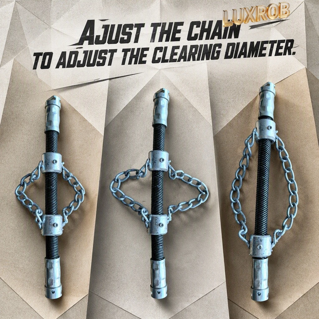 22mm Dual Chain Drain Cleaner Head 65Mn Manganese Steel Galvanized Anti Rust Adjustable Sewer Pipe Dredge Auger Plumbing Tool