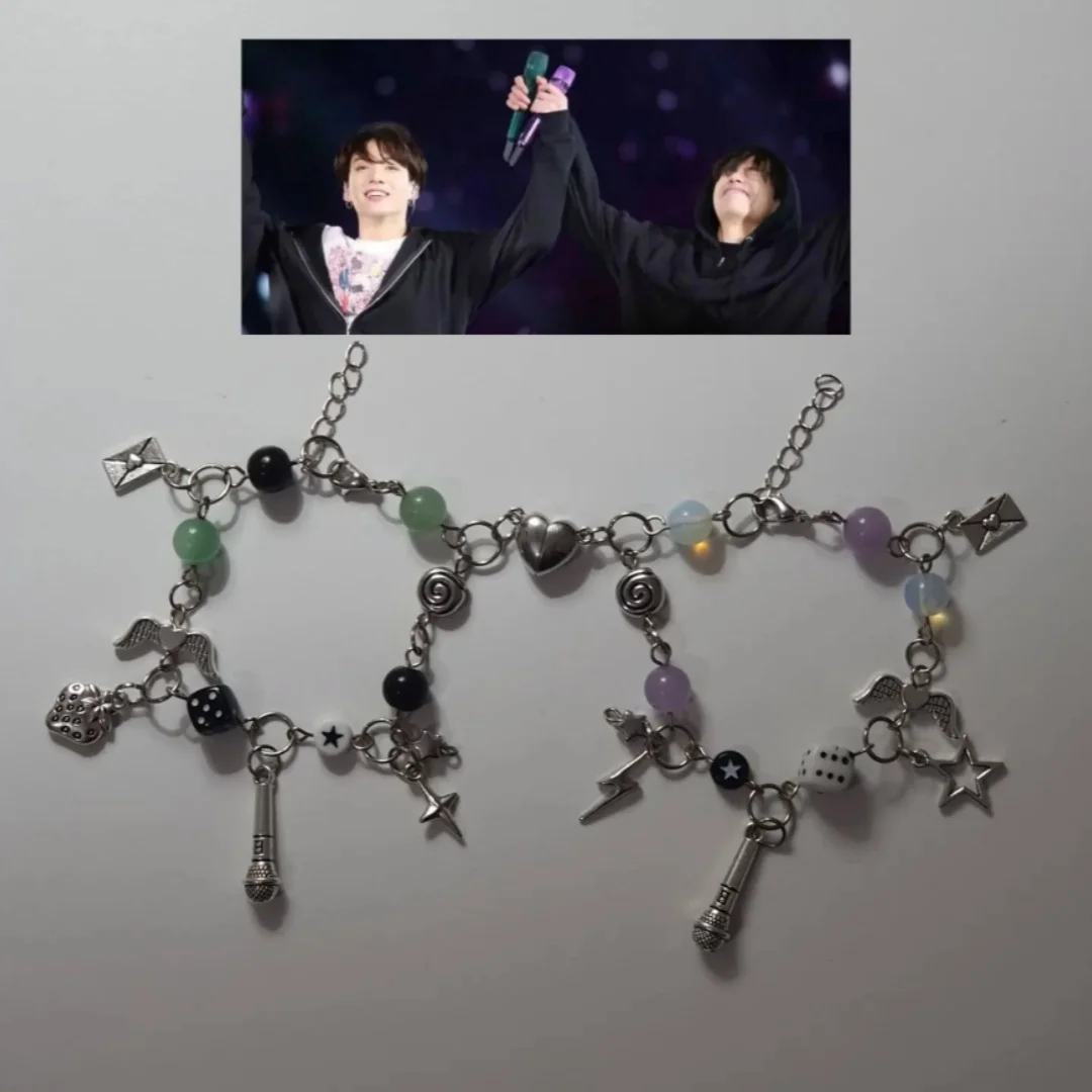 taehyung и джунгкоok Rosen Inspired Браслет, Ювелирные изделия ручной работы Y2k taehyung и джунгкоok Rosen Inspired Браслет, Ювелирные изделия ручной работы Y2k