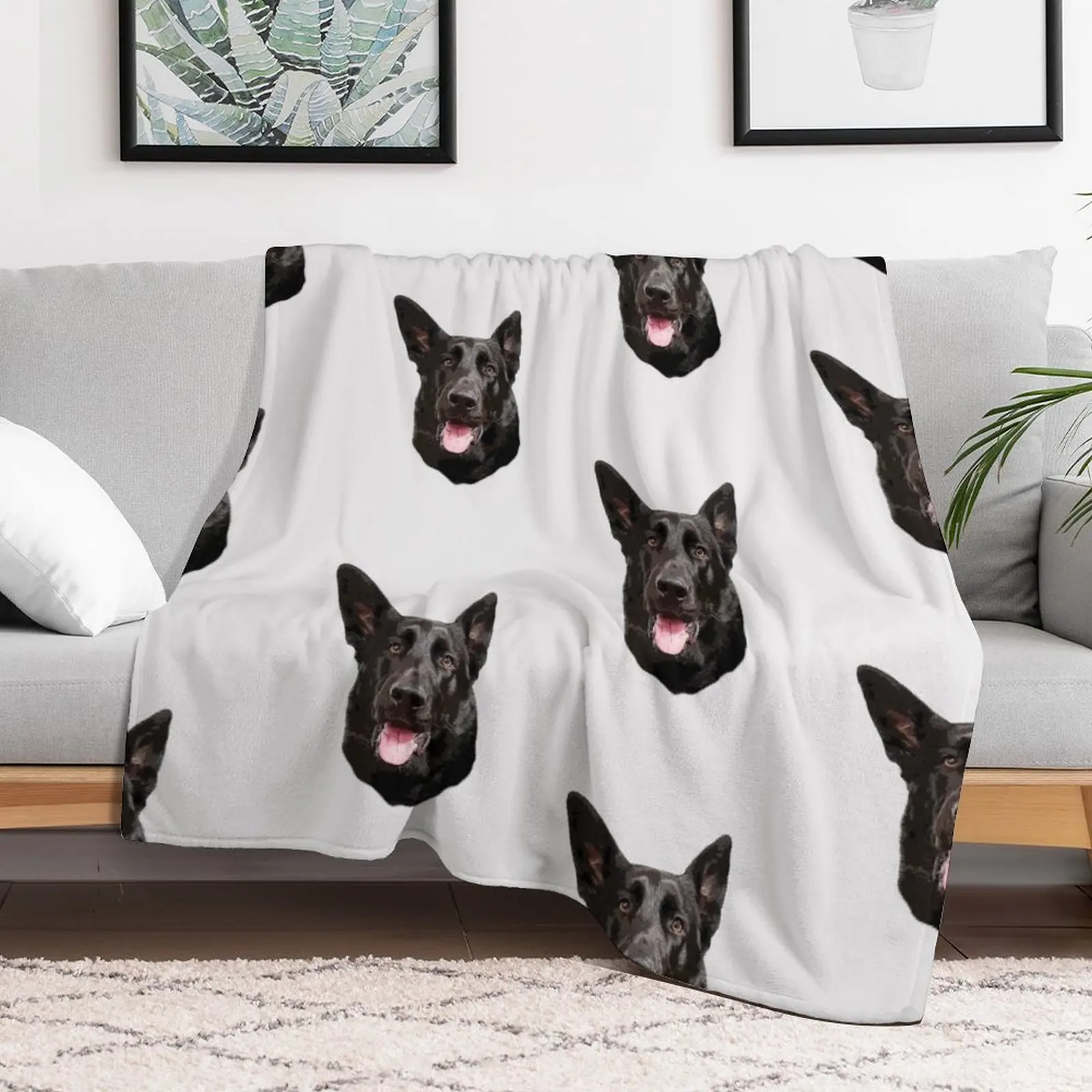 Black German Shepherd Dog - Stunning! Throw Blanket Hairy Stuffeds Blankets