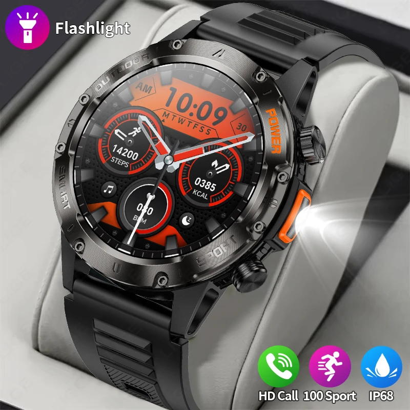 

LIGE 1,46 "Смарт-часы с Bluetooth для вызова, мужские спортивные часы на открытом воздухе, фитнес, монитор сердечного ритма и здоровья, флайт, умные часы для Android IOS