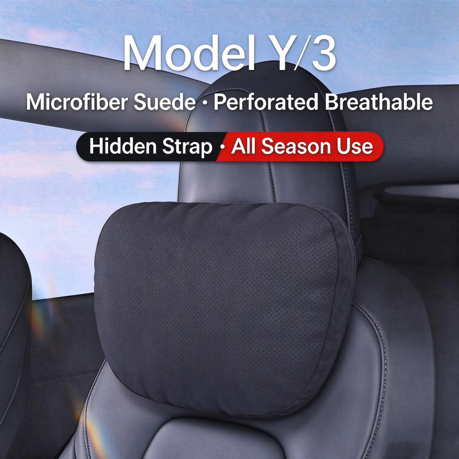 For Tesla Model 3/Y Juniper Car Headrest Breathable Soft Car Seat Neck Pillow High-Quality Headrest Comfort Auto Interior